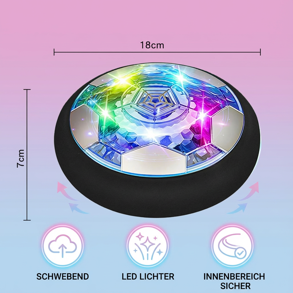 Air Cushion Ball | Indoor Football with LED Lights & Shock-Absorbing Edge | Fun for All Ages 5