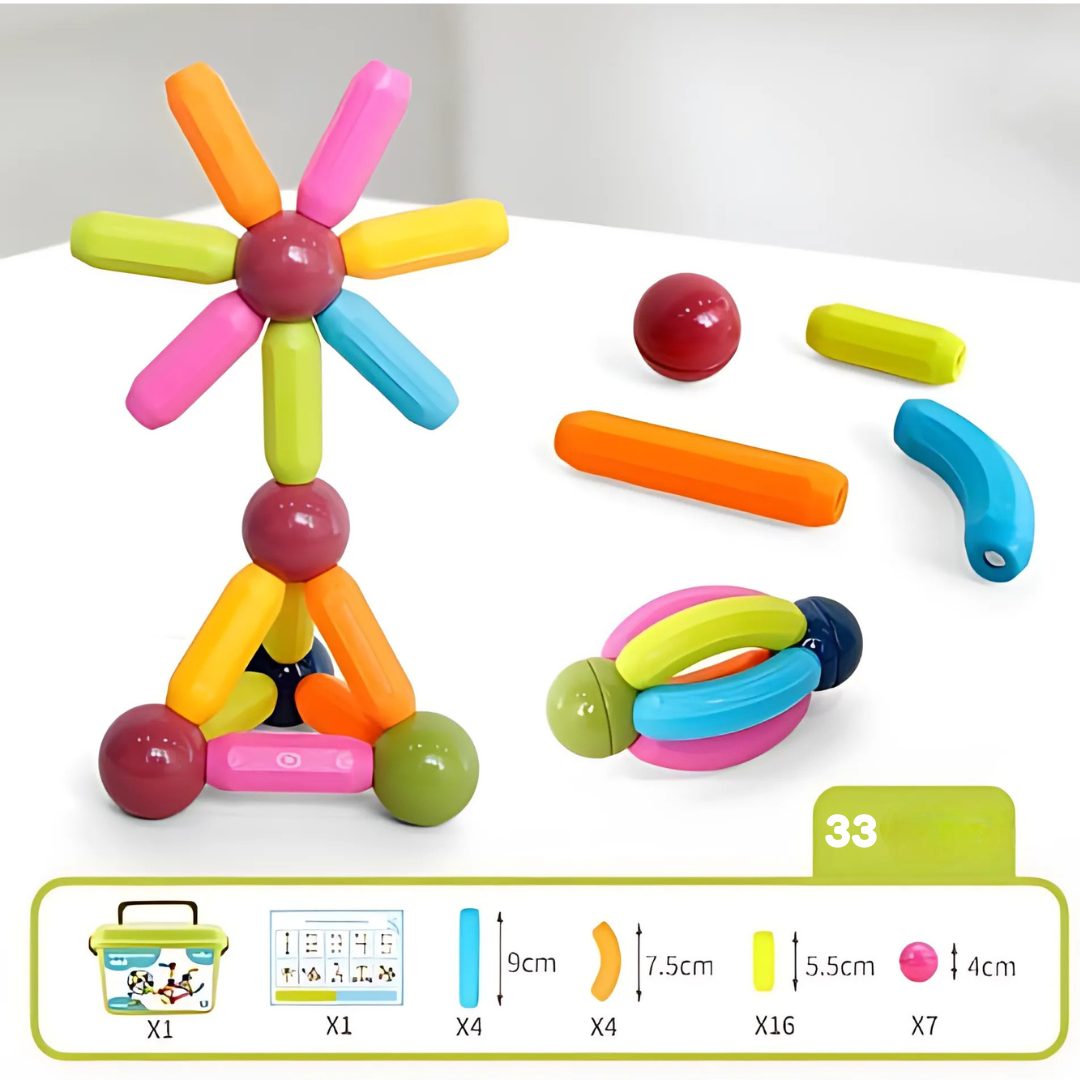 Magnetisches Bau-Set – Stäbe und Verbindungen