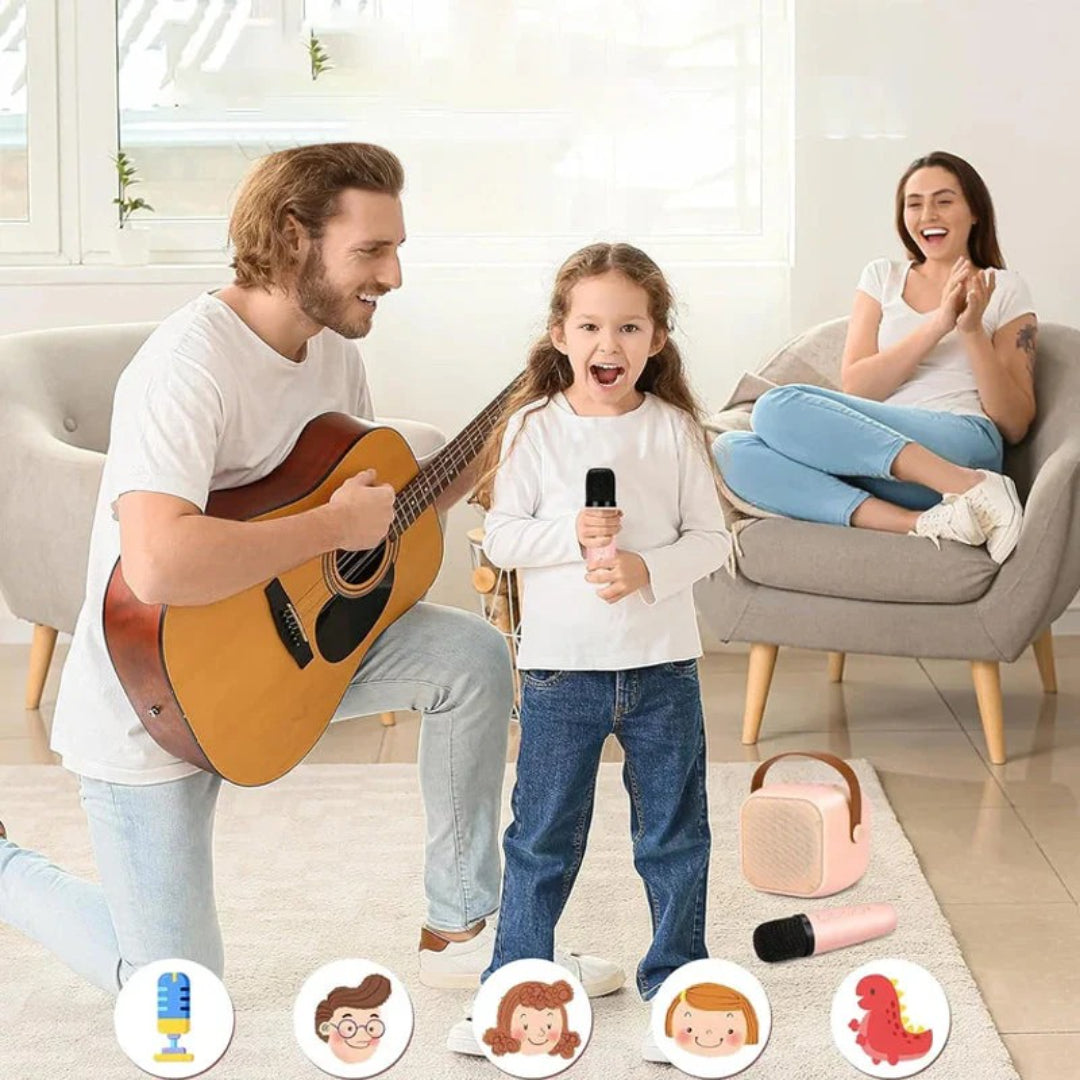 Kompaktes kabelloses Karaoke-System mit Mikrofon und Lautsprecher