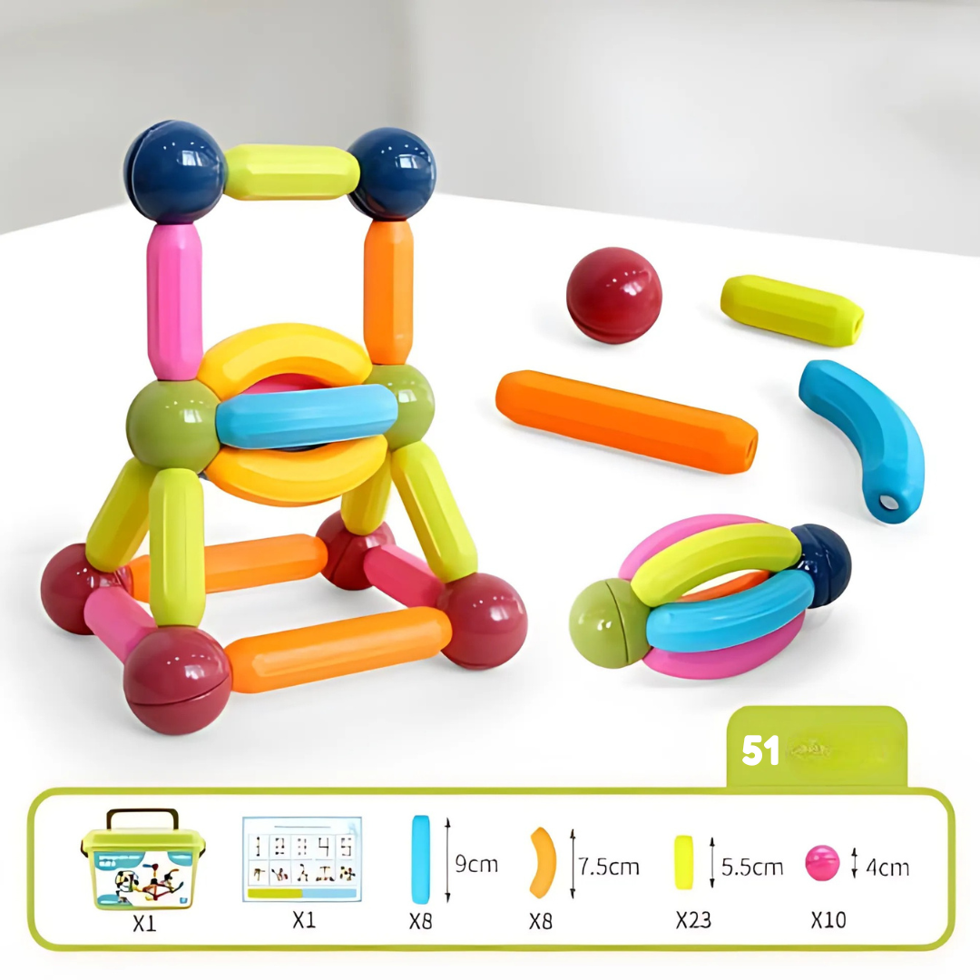 Magnetisches Bau-Set – Stäbe und Verbindungen