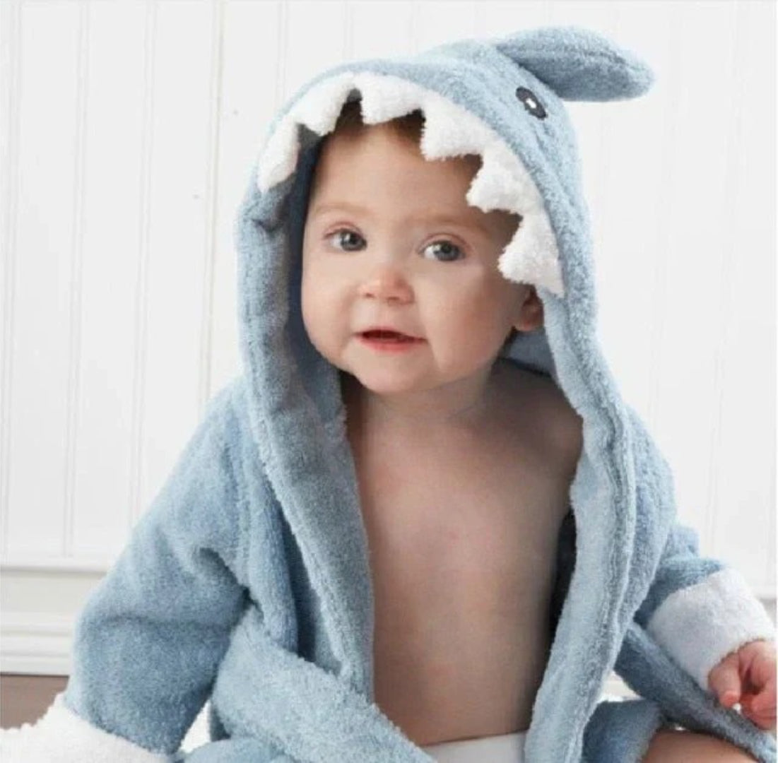 Weicher und saugfähiger Baby-Bademantel mit Tiermotiv