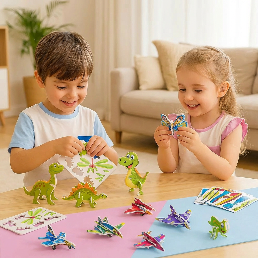 3D Cartoon Puzzle Set for Kids with Colorful Designs | Engaging Learning Tool for Creativity and Fine Motor Skills 1