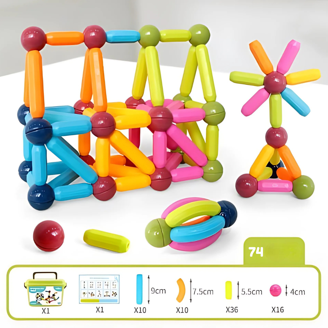 Magnetisches Bau-Set – Stäbe und Verbindungen