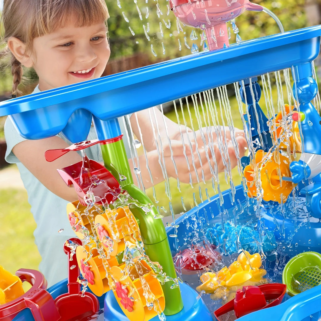3-stufiger Outdoor-Sinnes-Spieltisch für Sand- und Wasseraktivitäten
