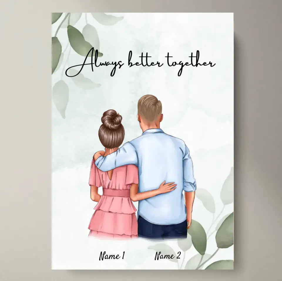 Best couple hug - personalized poster