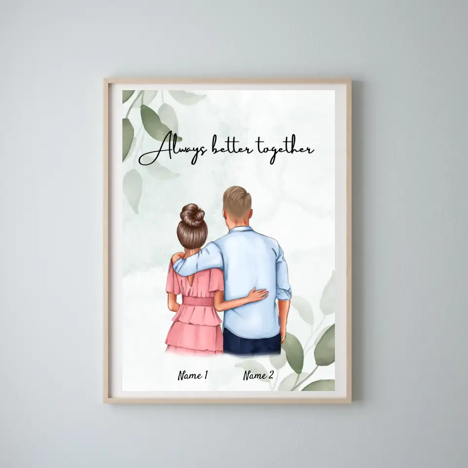 Best couple hug - personalized poster