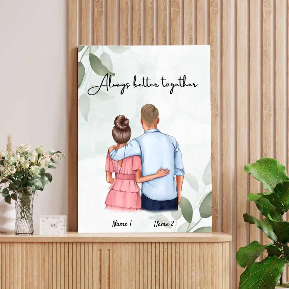 Best couple hug - personalized poster