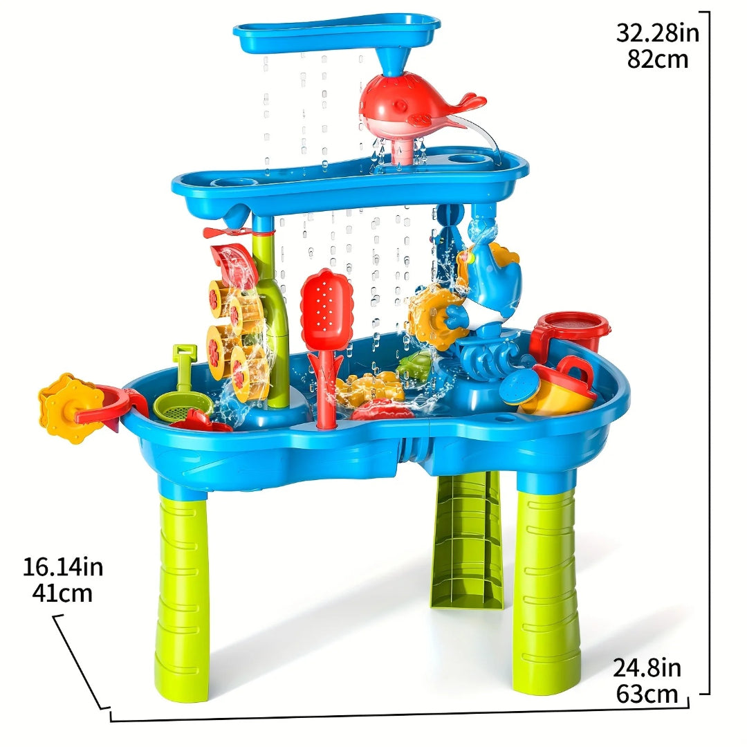 3-stufiger Outdoor-Sinnes-Spieltisch für Sand- und Wasseraktivitäten