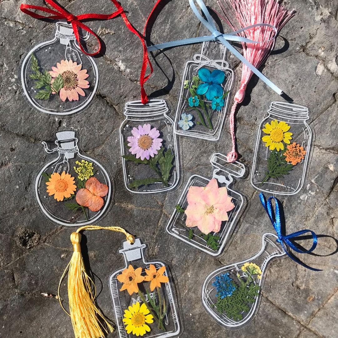 DIY Lesezeichen-Set mit gepressten Blumen - 30-teilige Kollektion