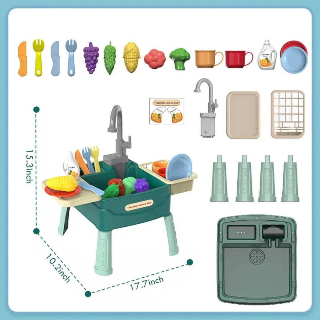 Kinder-Spielküche mit funktionierendem Wasserhahn