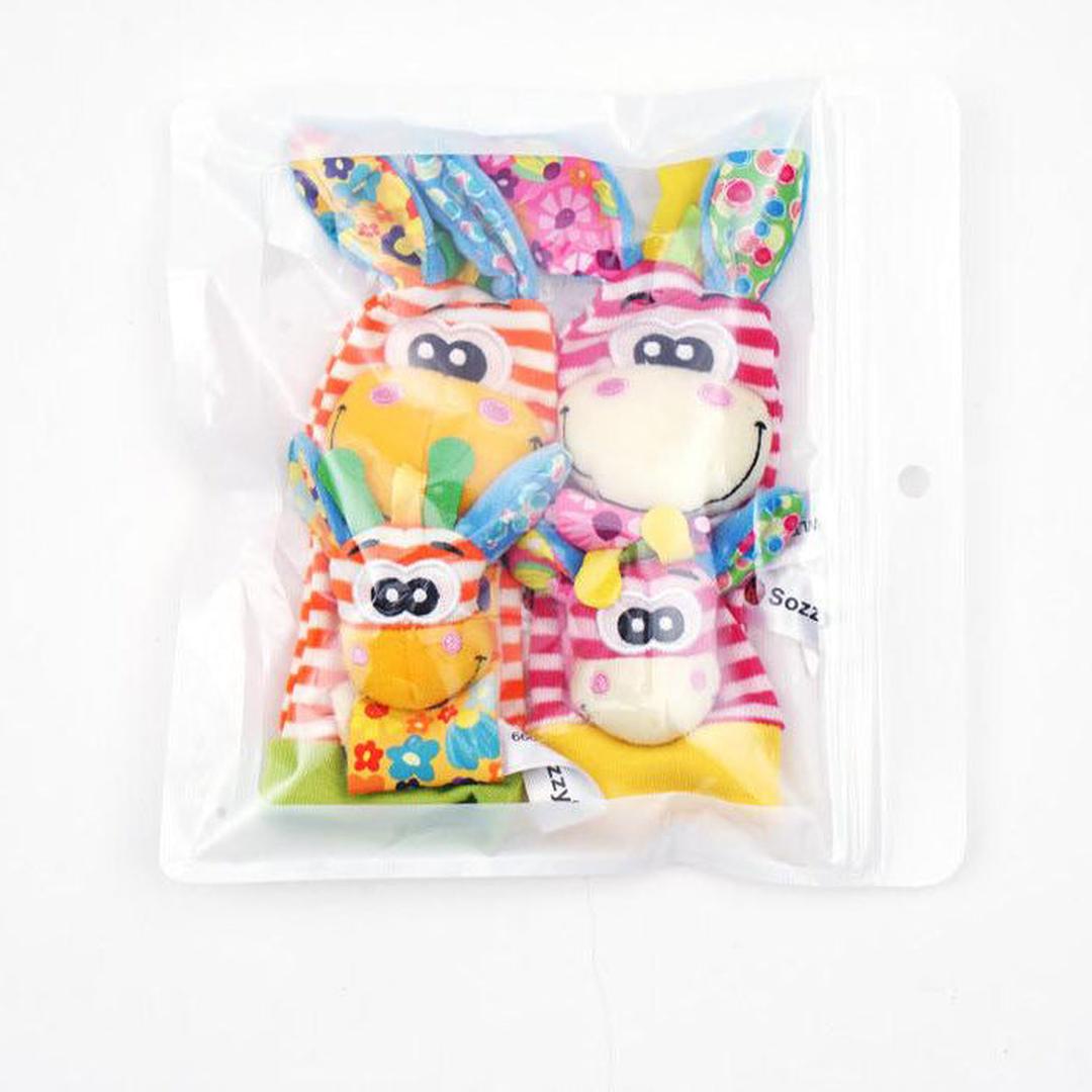 Baby-Sensorik-Plüschsocken- und Armband-Set