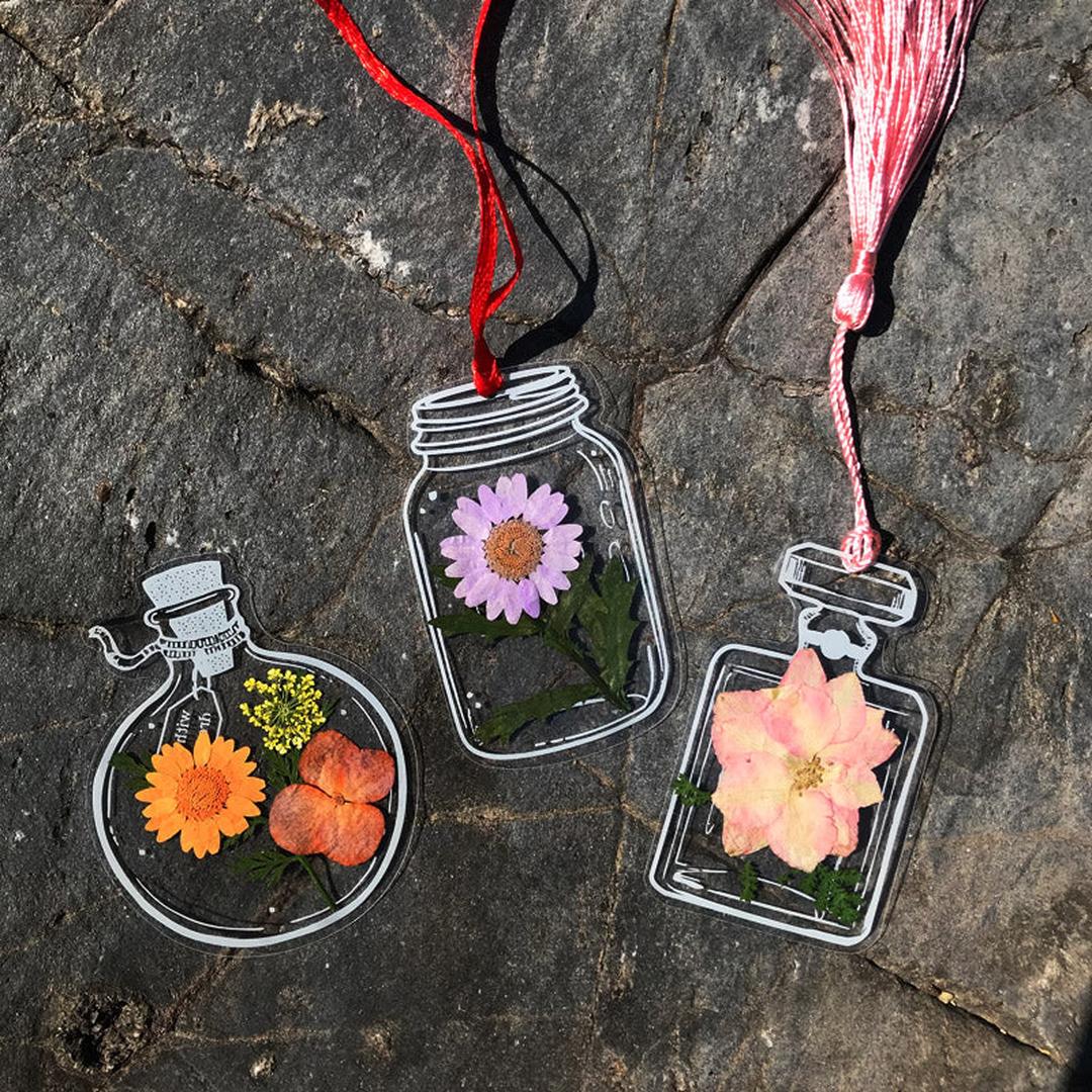 DIY Lesezeichen-Set mit gepressten Blumen - 30-teilige Kollektion