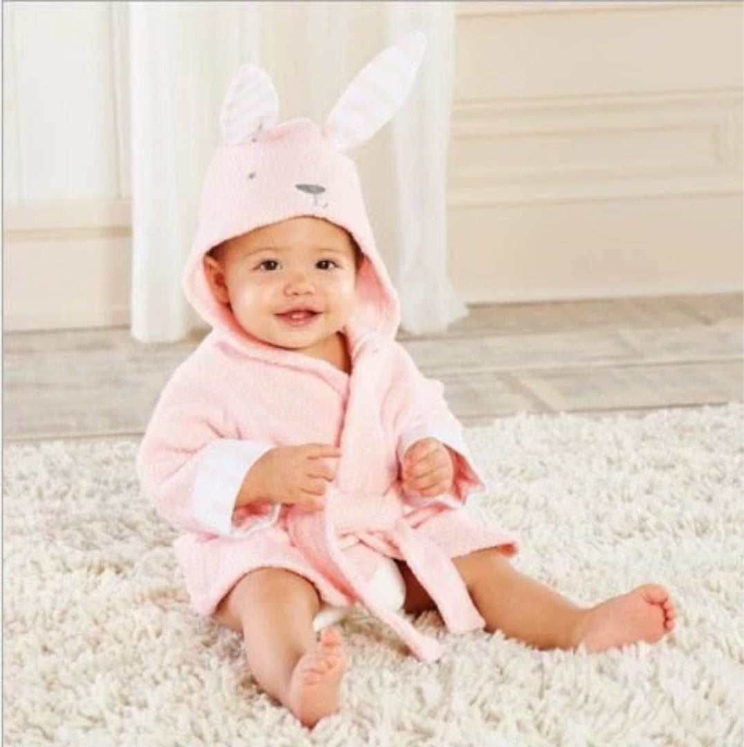 Weicher und saugfähiger Baby-Bademantel mit Tiermotiv