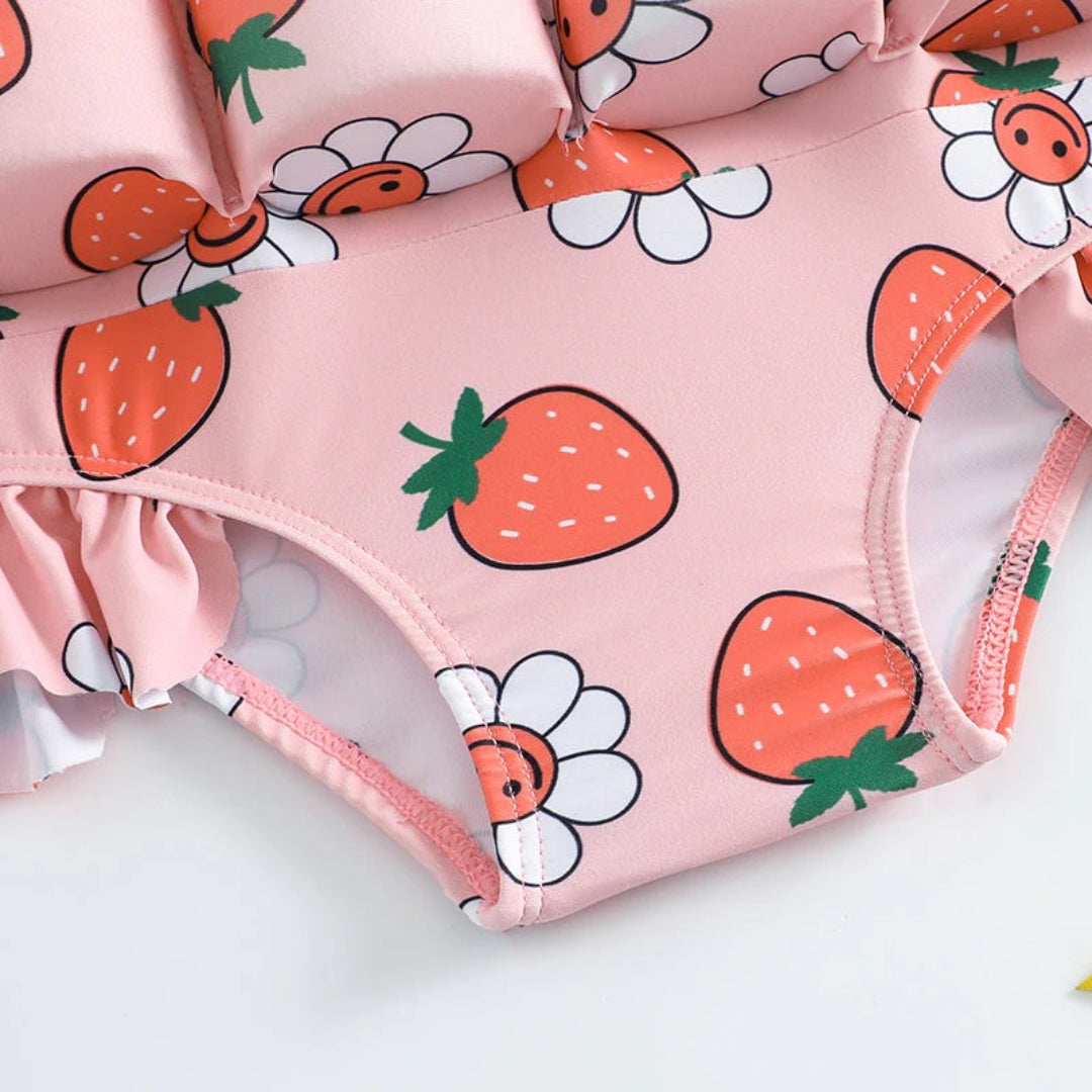 Mädchen Badeanzug in Pink mit UV-Schutz und Auftriebselementen