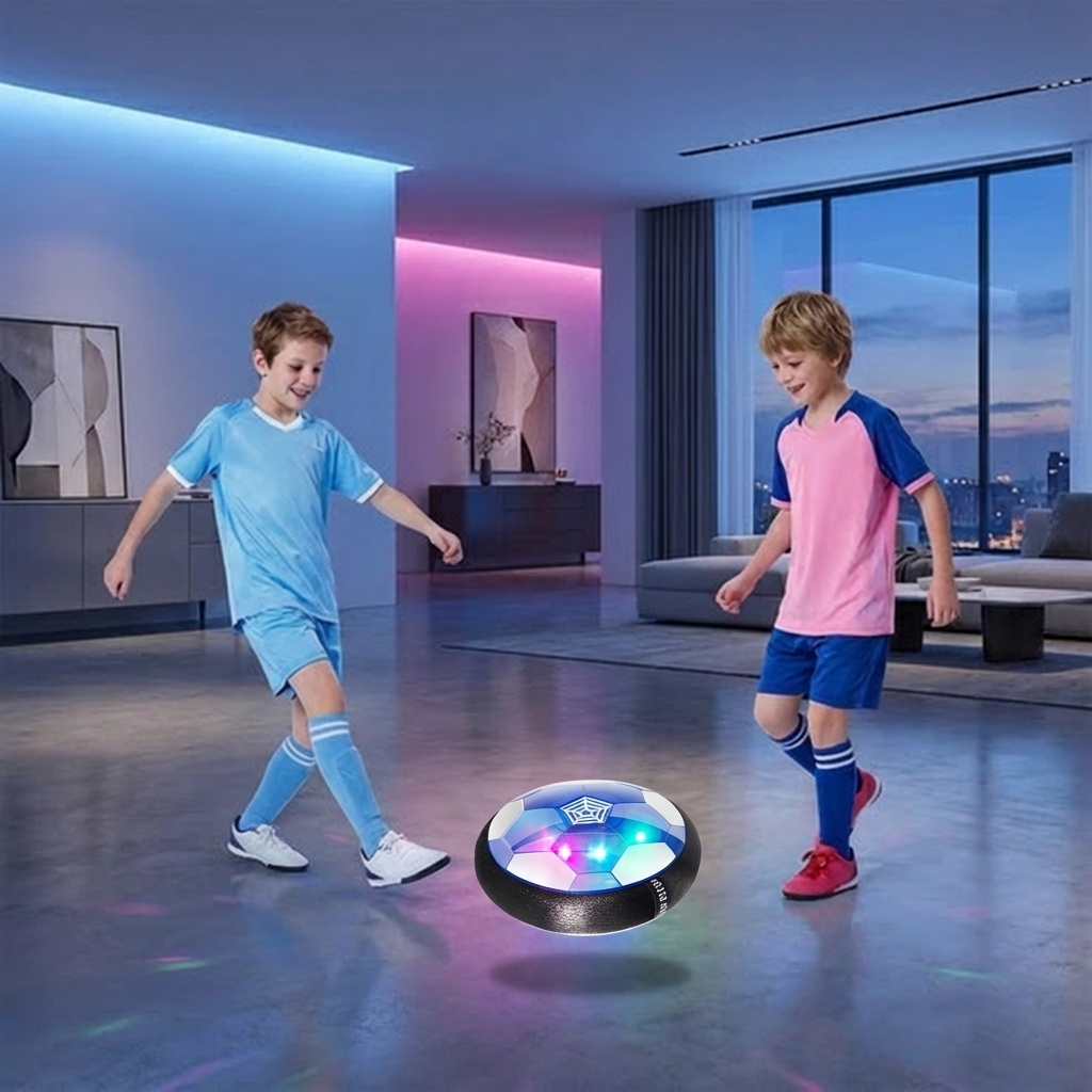 Air Cushion Ball | Indoor Football with LED Lights & Shock-Absorbing Edge | Fun for All Ages 1