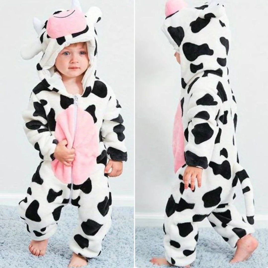 Gemütlicher flauschiger Baby-Schneeanzug - Einteiliges Outfit mit Reißverschluss