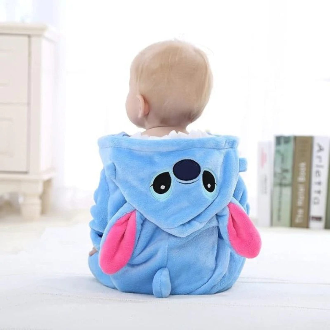 Gemütlicher flauschiger Baby-Schneeanzug - Einteiliges Outfit mit Reißverschluss