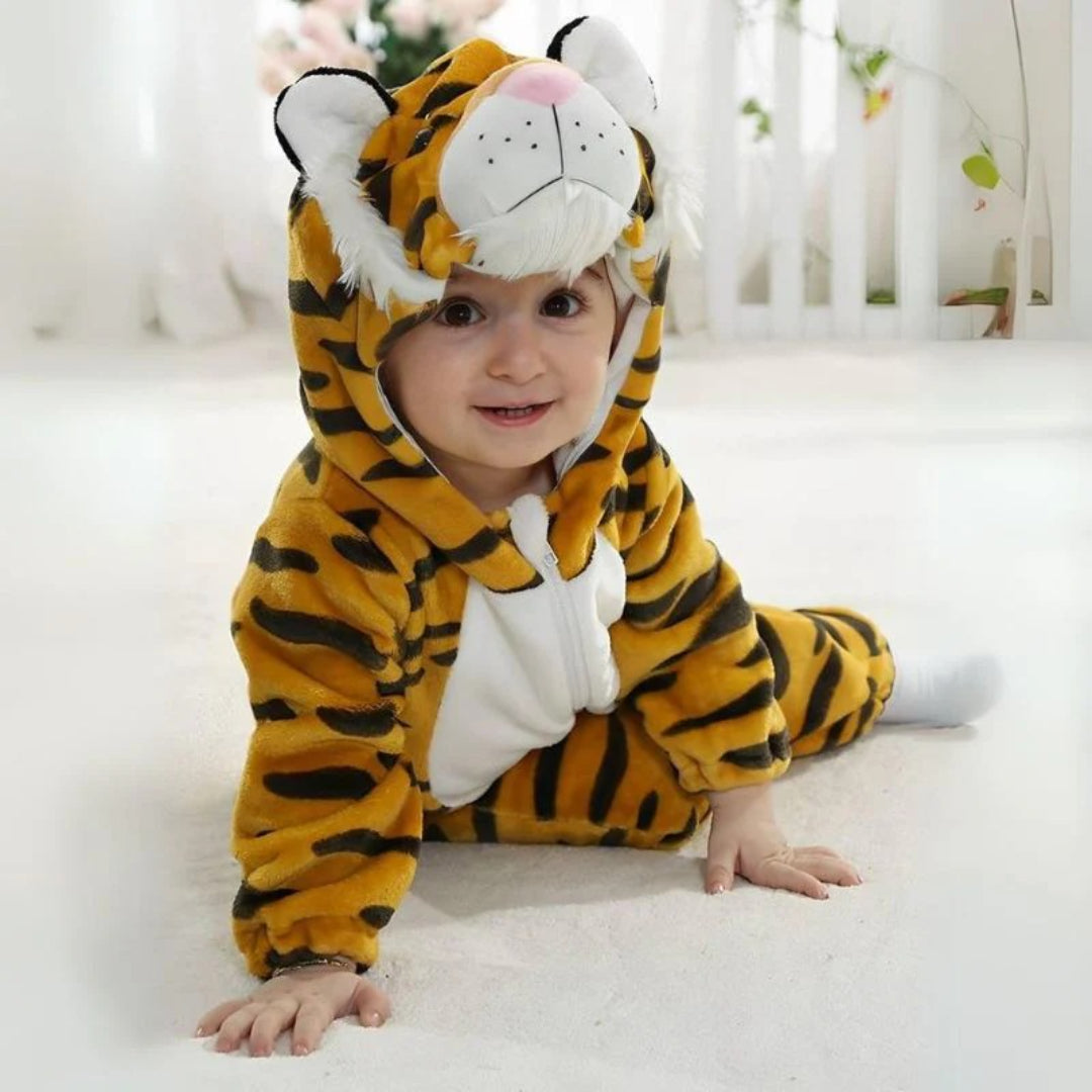 Gemütlicher flauschiger Baby-Schneeanzug - Einteiliges Outfit mit Reißverschluss