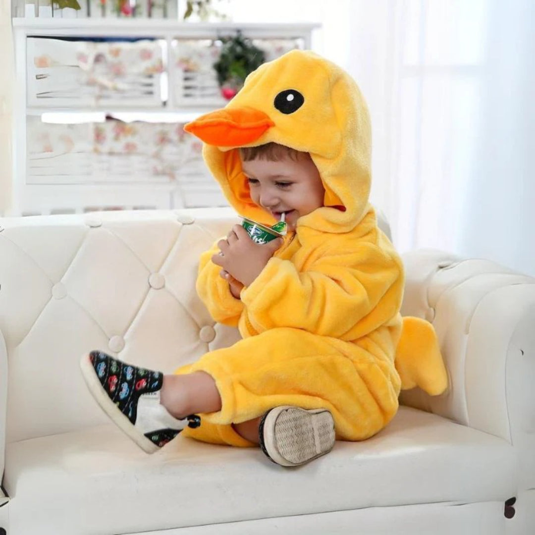 Gemütlicher flauschiger Baby-Schneeanzug - Einteiliges Outfit mit Reißverschluss