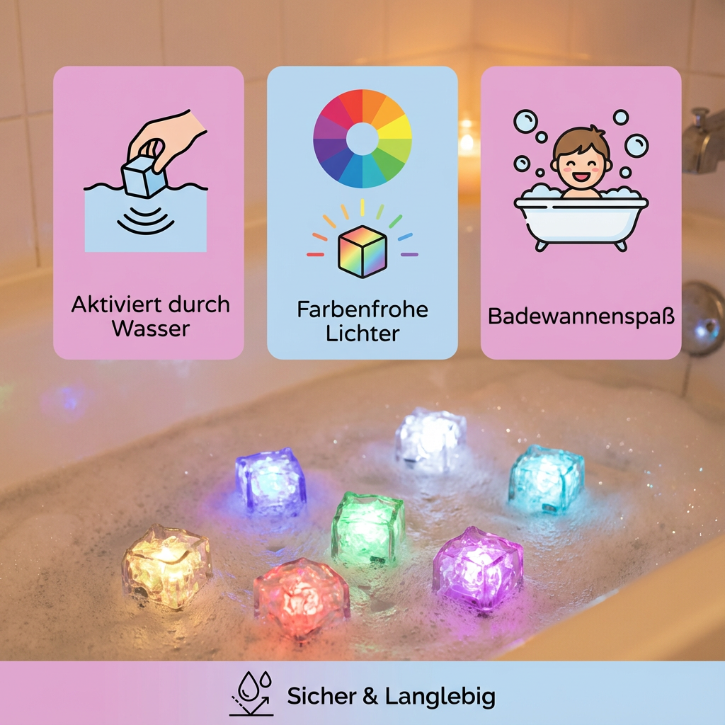 Colorful Bath Dice Toys | Light Up Bath Toys with Magical Glow | Fun Water Play for Kids' Imaginative Adventures 2