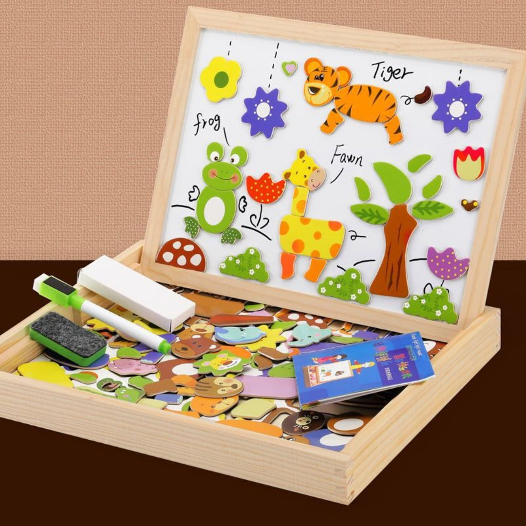 2-in-1 Montessori Zeichentisch – Magnet- & Tafel-Kombination