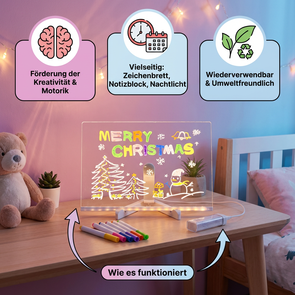 Creative Glow | LED Drawing Board with Bright Lighting | Reusable Surface for Kids' Endless Fun 2
