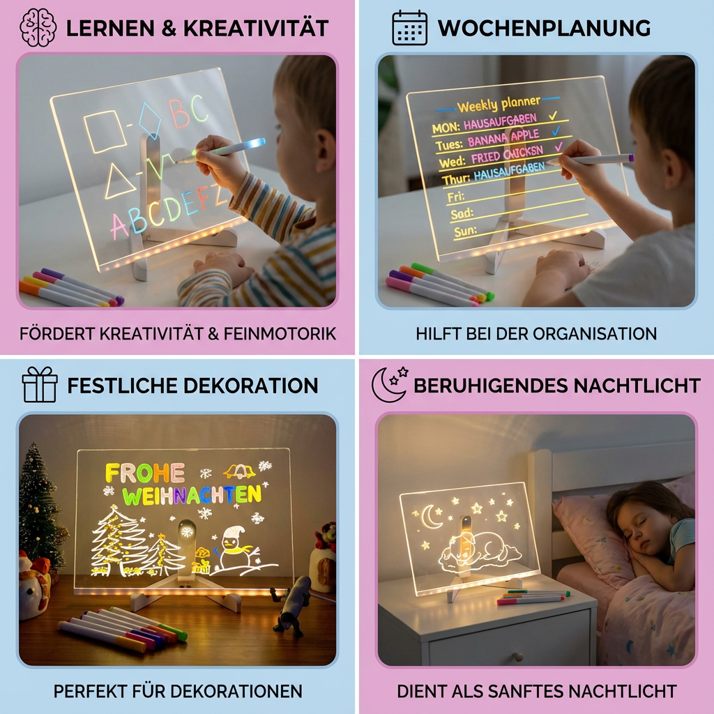 Creative Glow | LED Drawing Board with Bright Lighting | Reusable Surface for Kids' Endless Fun 4