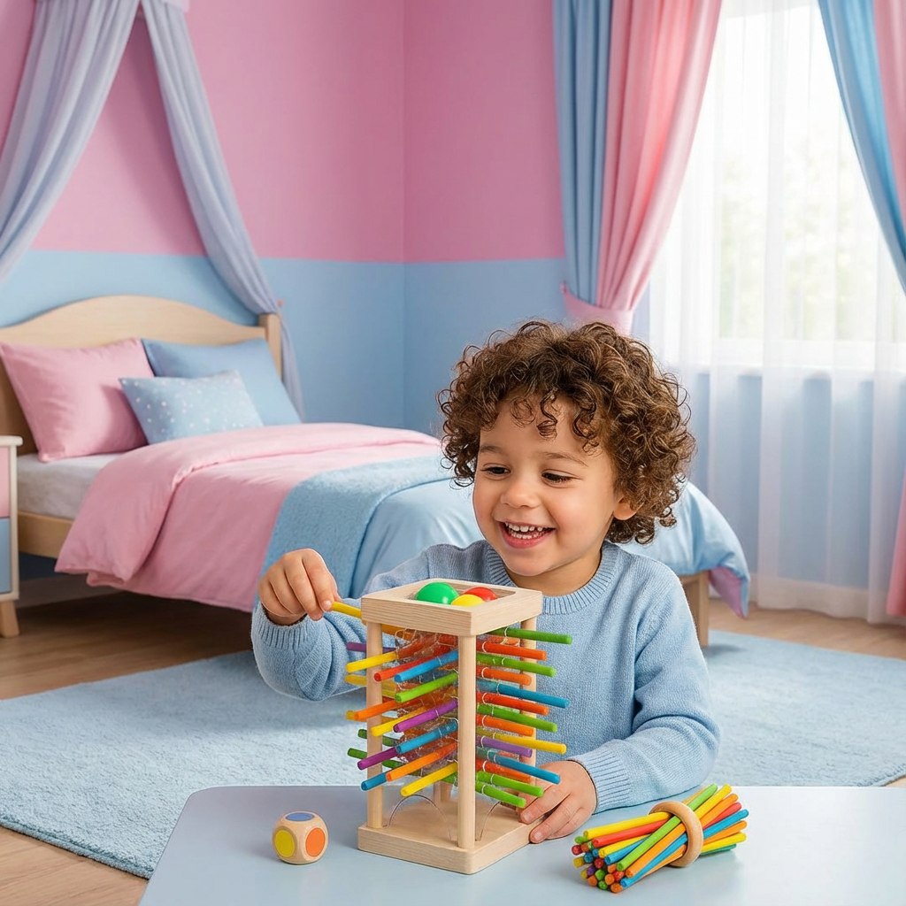 Creative Play | Wooden Toy Ball and Stick Game with Colorful Design | Engaging Skill Development for Kids 1