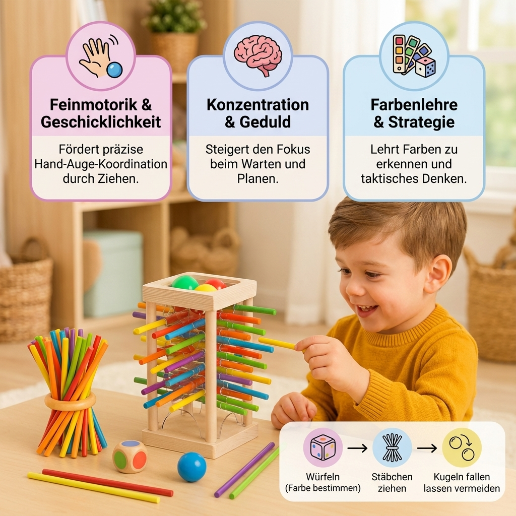 Creative Play | Wooden Toy Ball and Stick Game with Colorful Design | Engaging Skill Development for Kids 2