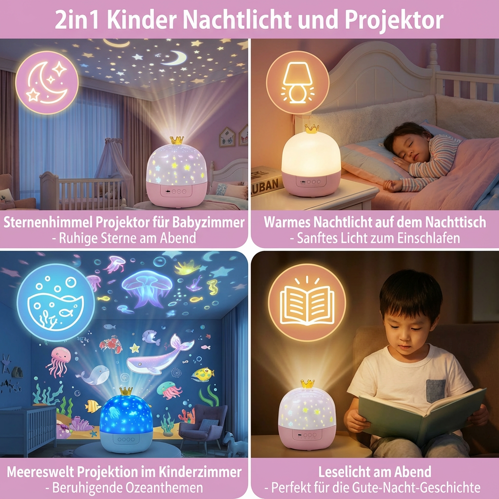 Dreamy Nights | LED Night Light Projector with Soothing Projections | Safe Sleep Aid for Kids 5