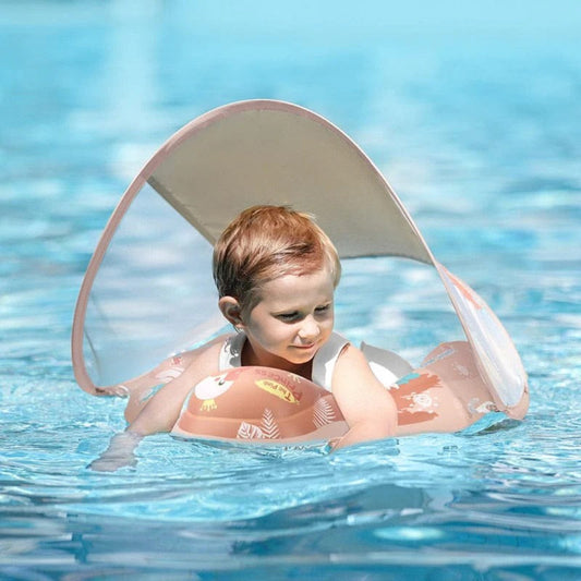 Schwimmtraining Ring für Säuglinge mit Sonnenschutz