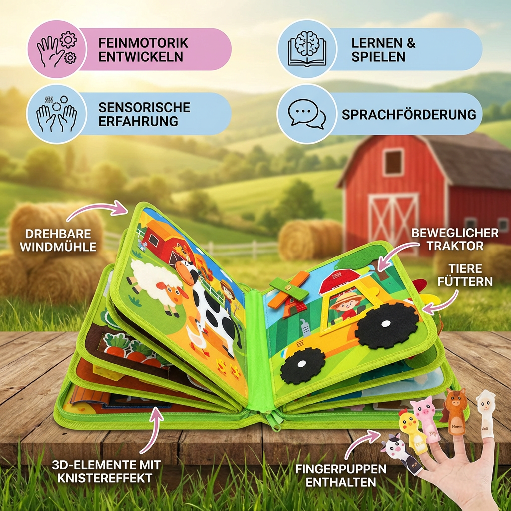 Interactive Farm Stories Book for Kids with Colorful Illustrations | Engaging Learning Adventure for Early Development 2