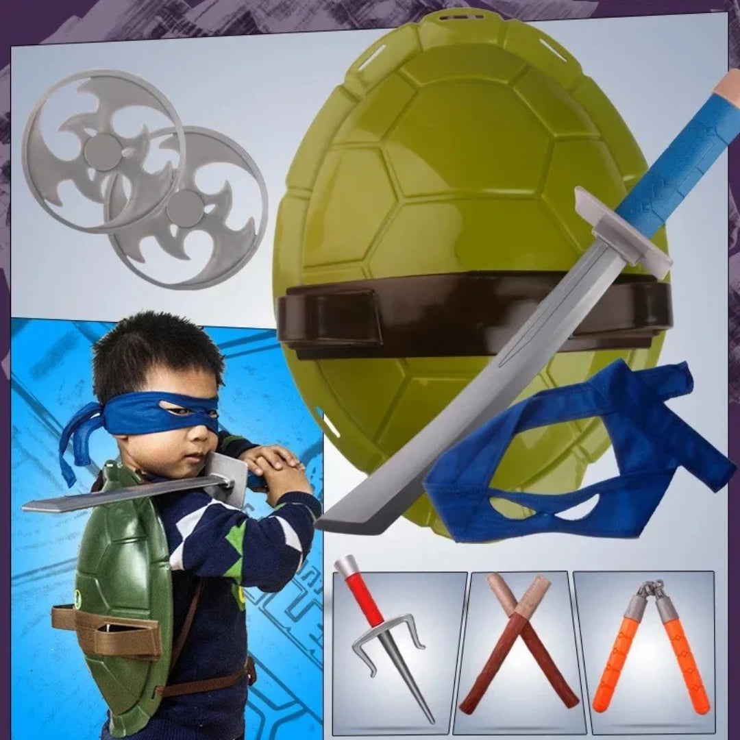 Ninja-Ausrüstungsset für Kinder mit Schild und Zubehör - BPA-freies Plastik
