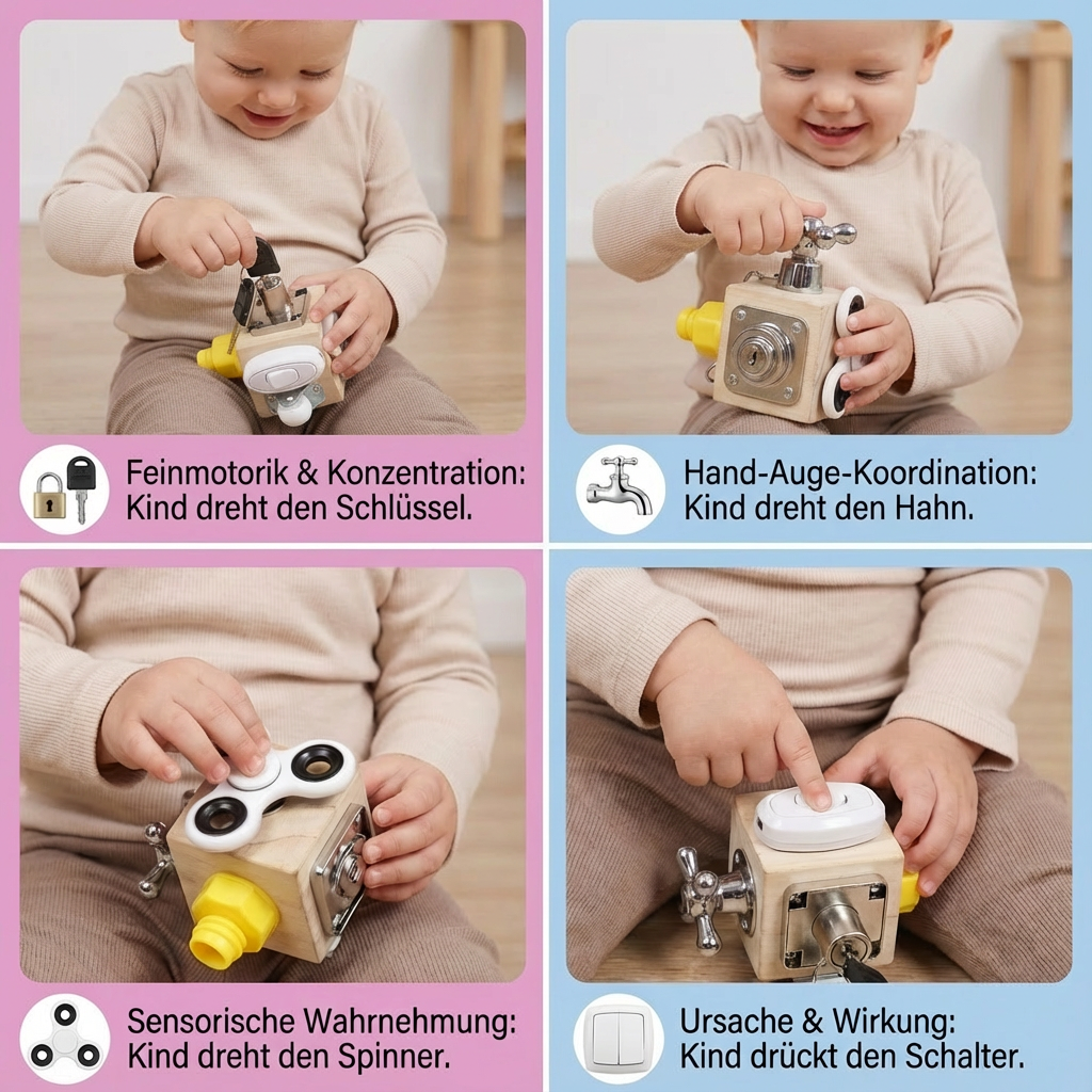 Montessori Learning Cube | Educational Toy with Locks & Latches | Interactive Learning Resource for Cognitive Development 4