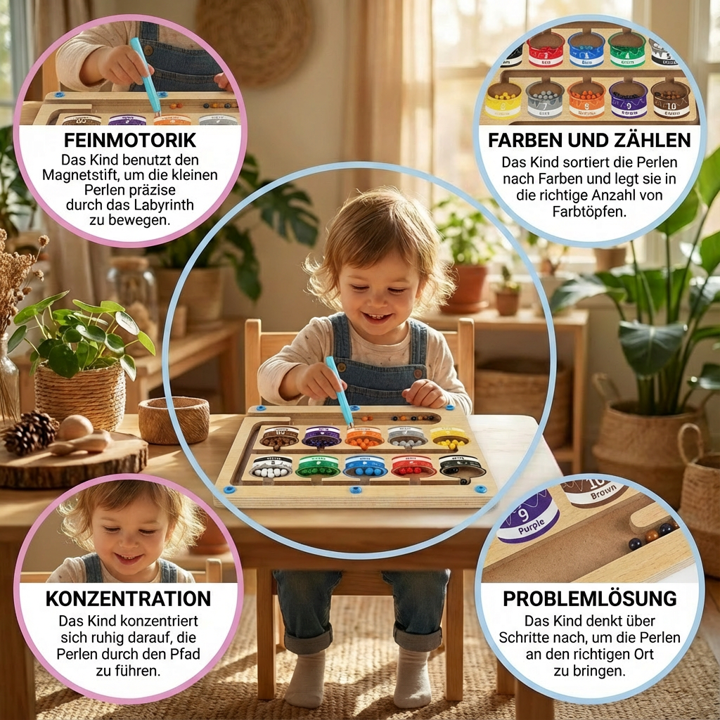 Montessori Magnetic Labyrinth | Educational Toy for Motor Skills Development | Fun Learning Experience for Kids Age 3+ 2