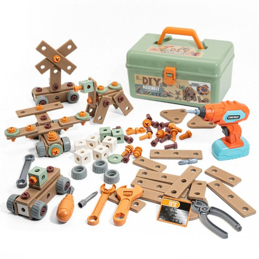 100-teiliges Bauwerkzeug-Set – Fantasievolles Spielzeug zum Bauen