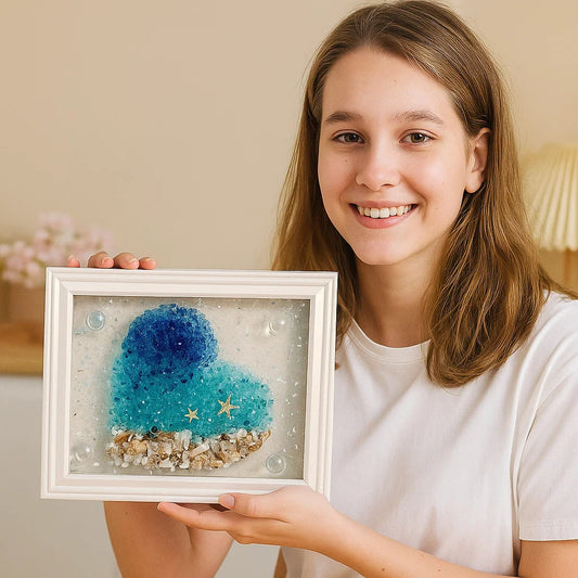 Ocean Treasures | DIY Sea Glass Art Kit with Natural Driftwood | Creative Home Decor for Unique Personal Touch 0