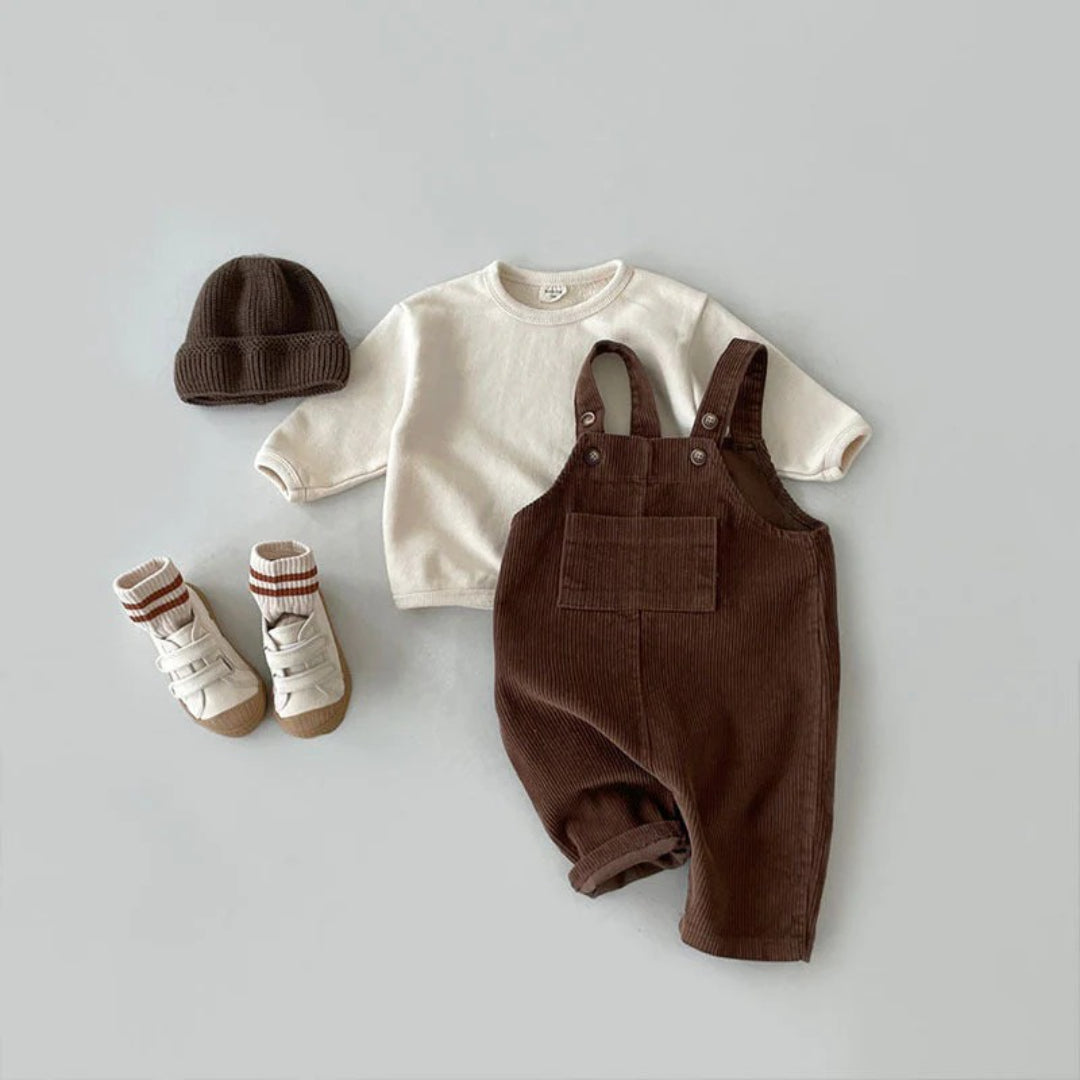 Unisex Baumwollgestreifte Baby-Latzhose