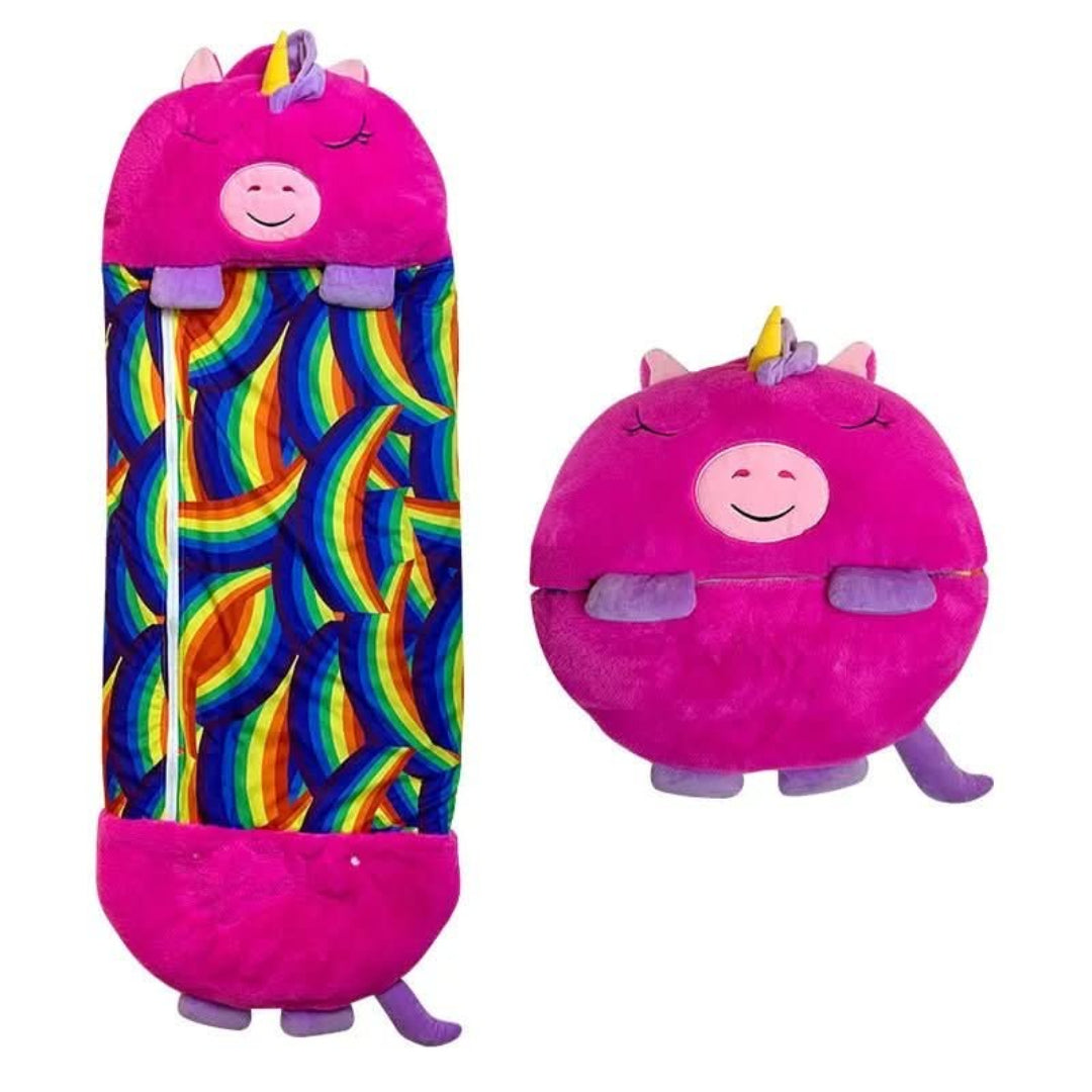 2-in-1 Plüsch-Kinder-Schlafsack mit Kuscheltier