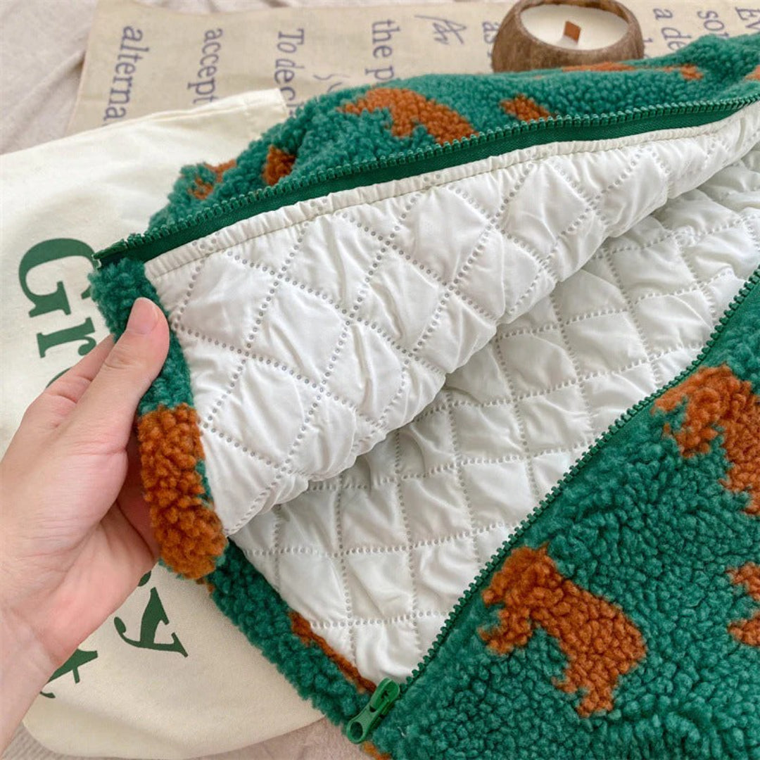 Unisex Fleece-Weste mit Bärenmotiv