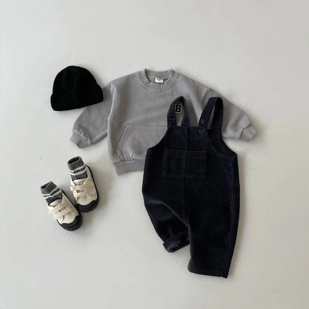 Unisex Baumwollgestreifte Baby-Latzhose