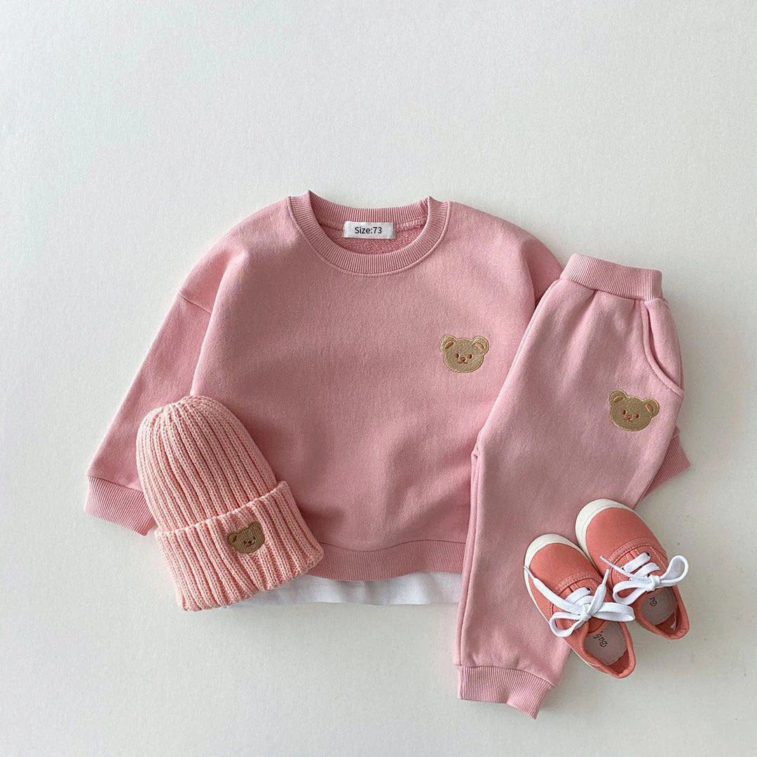Unisex Zweiteiliger Kindertrainingsanzug mit Bärenmotiv