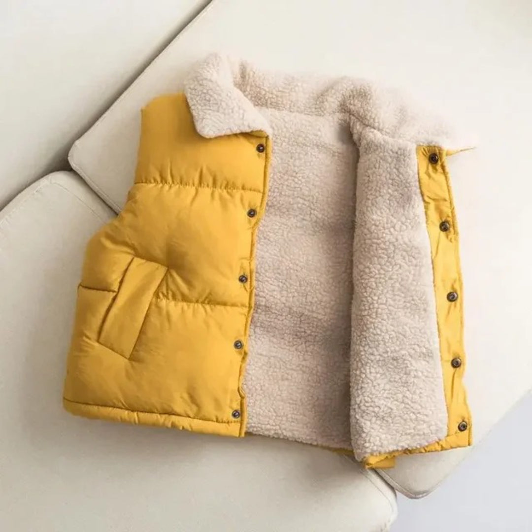 Unisex Kinder Steppweste mit Druckknopfverschluss