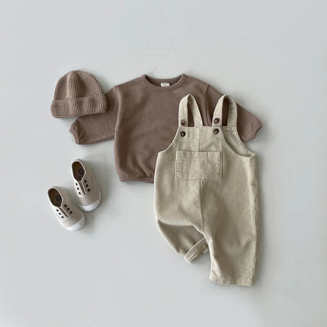 Unisex Baumwollgestreifte Baby-Latzhose