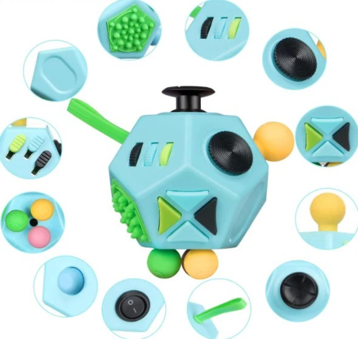12-in-1 Fidget-Sensorwürfel - Stressabbau-Spielzeug