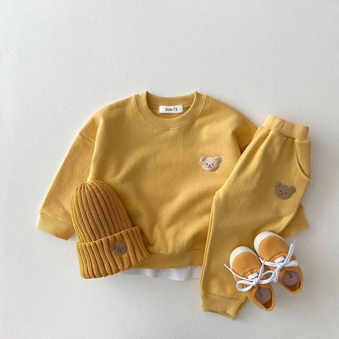 Unisex Zweiteiliger Kindertrainingsanzug mit Bärenmotiv