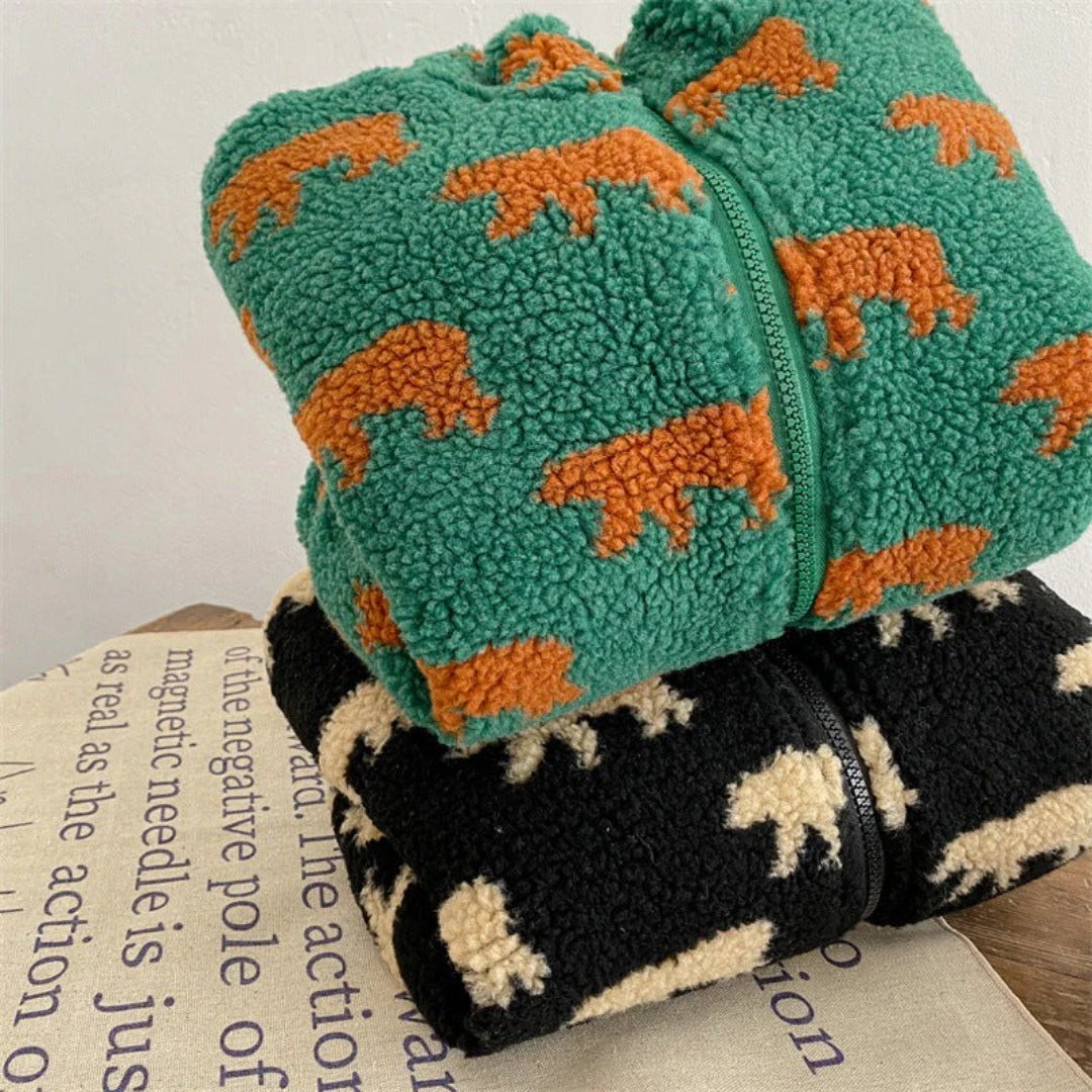 Unisex Fleece-Weste mit Bärenmotiv