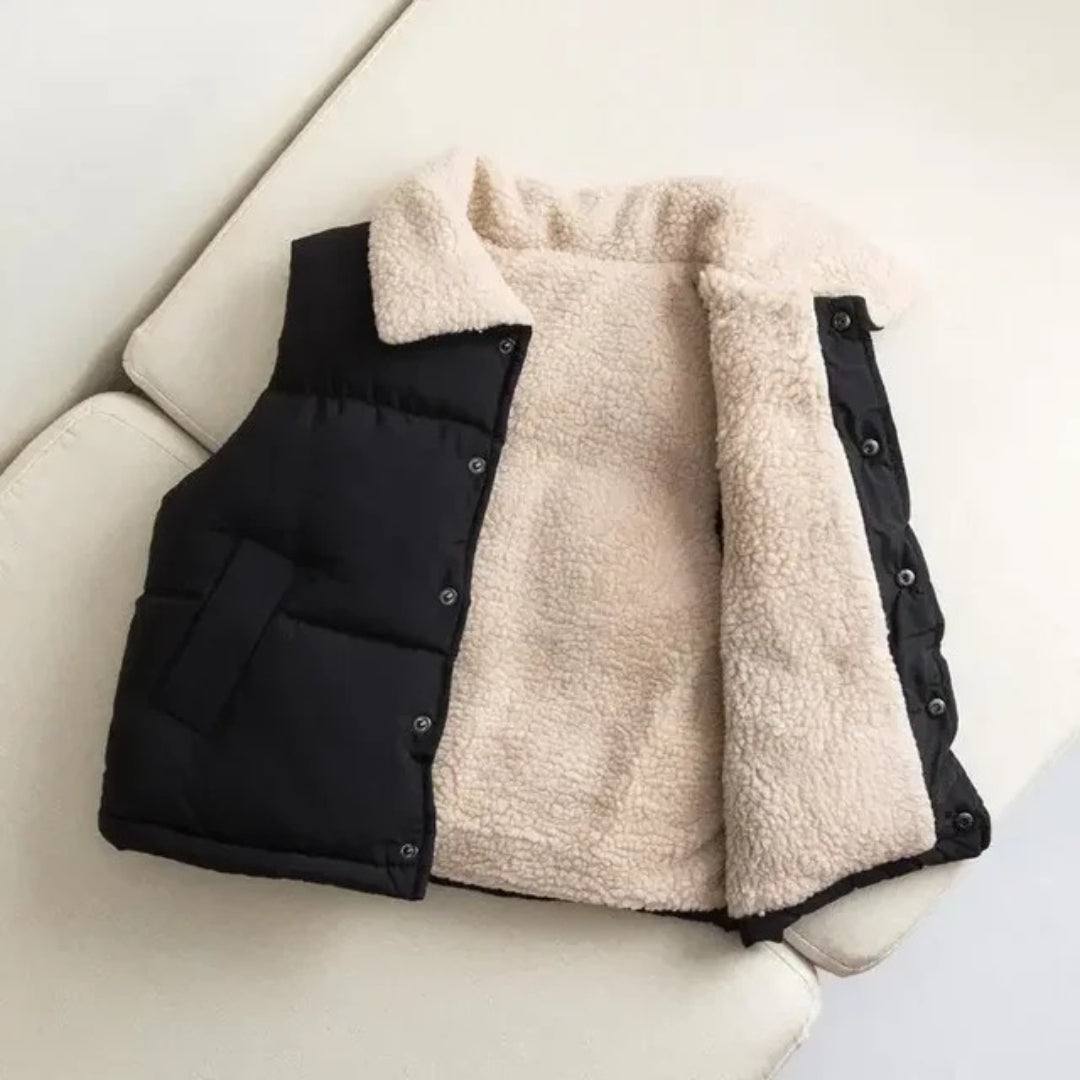 Unisex Kinder Steppweste mit Druckknopfverschluss