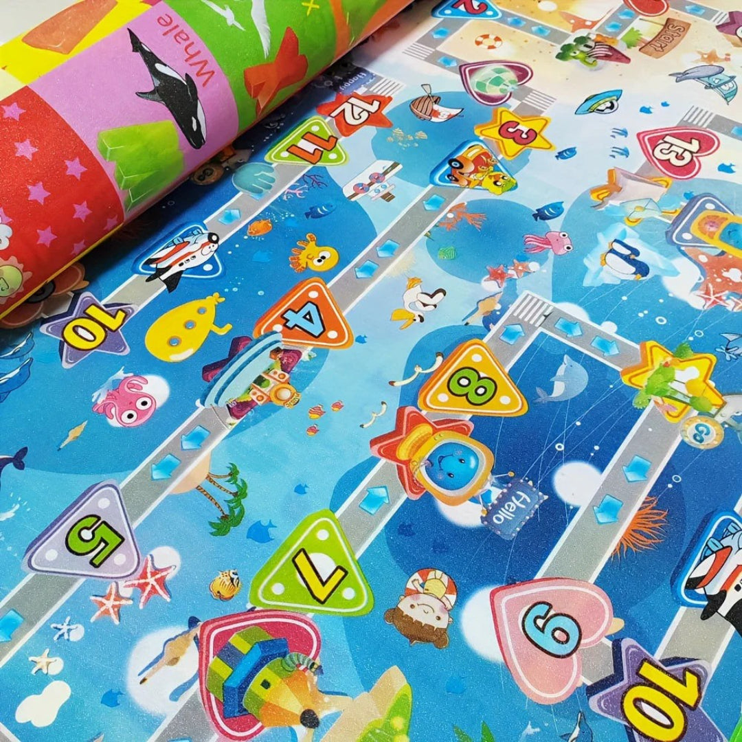 Doppelseitige rutschfeste Schaumspielmatte für Säuglinge - 180x120 cm