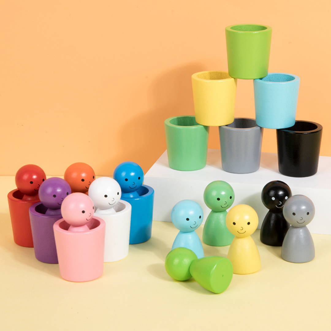 Farbsortierbecher - Holzspielzeug für die Bildung